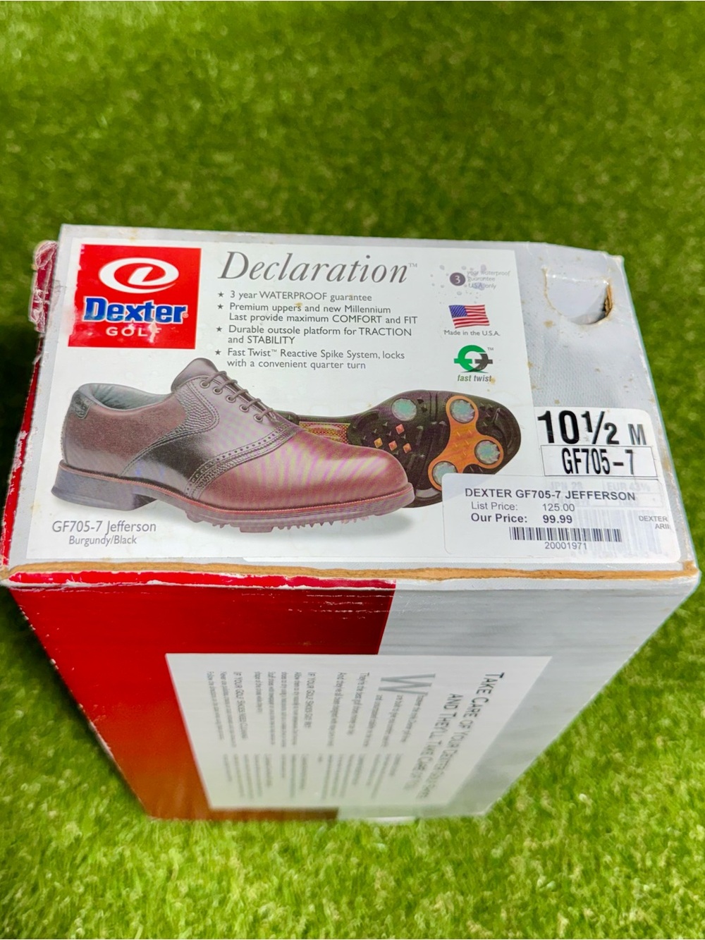 Dexter Declaration Jefferson GF705-7 Waterproof Spiked Golf Shoes Men’s 10.5 - Picture 10 of 10
